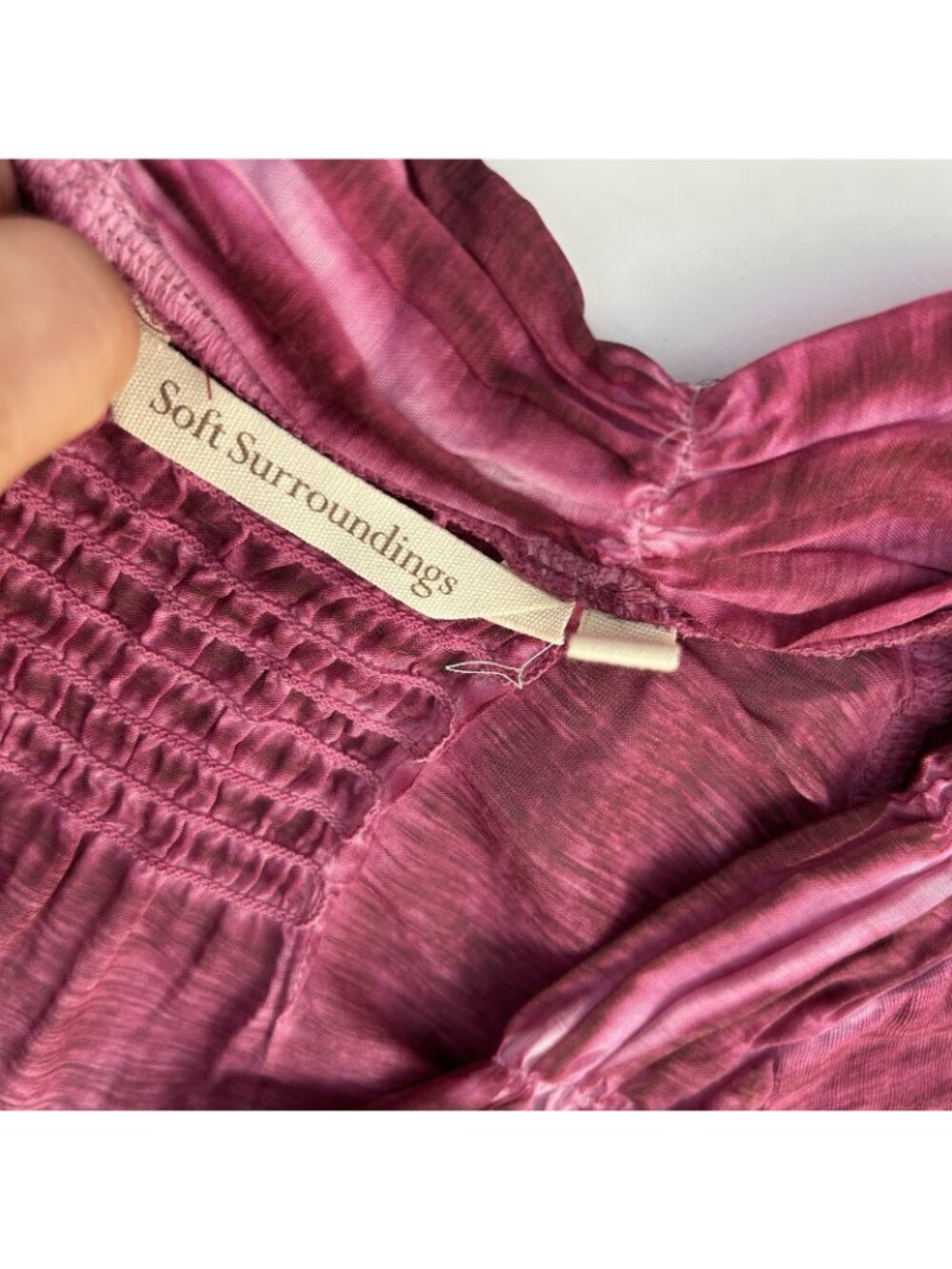 Soft Surroundings Magenta Pink Magnifico Embroidered Top Size XS Boho Floral - Picture 9 of 14